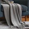 Textile City Corn Grain Waffle Embossed Knitted Blanket Home Decorative Thickened Winter Warm Tassels Throw Bedspread 130x240cm