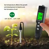 Digital EC/Temp Soil Tester 0.00~10.00mS/cm Conductivity Meter Waterproof Sensor Earth Analyzer with ATC Planting Garden Outdoor