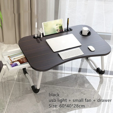 Home Folding Laptop Desk for Bed & Sofa Laptop Bed Tray Table Desk Portable Lap Desk for Study and Reading Bed Top Tray Table