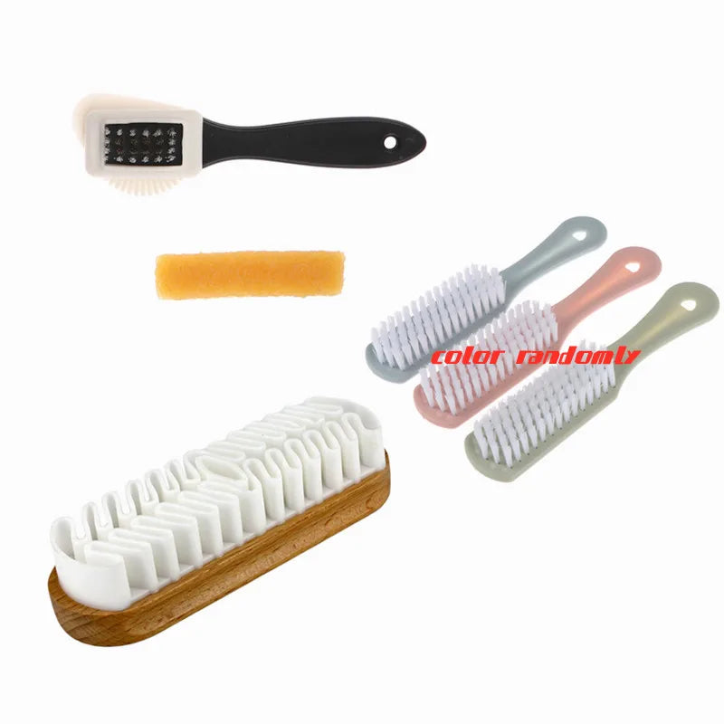 1Set Pro Shoes Care Kit Portable For Boots Sneakers Cleaning Set Brush Shine Polishing Tool For Leather Shoes