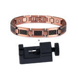 Magnetic Copper Bracelet Men&#39;s Black Carbon Fibre Health Energy Magnetic Therapy Bracelet Benefits 12mm Chain Bracelet Homme