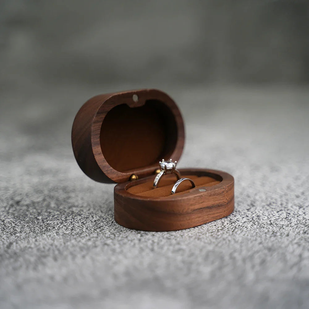 Marriage Engagement Wooden Ring Box for Wedding Custom Proposal Engraved Ring Bearer