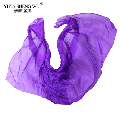 100% Silk Handmade Veils Belly Dance Performance Gradient Multi Color Silk Veil Belly Dance Accessories Kids Adults 5 Sizes