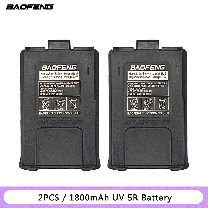 Baofeng BL-5 Battery for Walkie Talkie, Two Way Radio Accessories, Original, Optional, 1800 mAh, 3800mAh, UV-5R, UV5RE, UV5RA