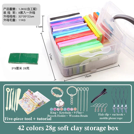 32 Color 3D Clay Plasticine Portable Box New Clay Creative Puzzle Tool Set Polymer Modeling Clay Oven Bake Clay 24pc Clay Mold