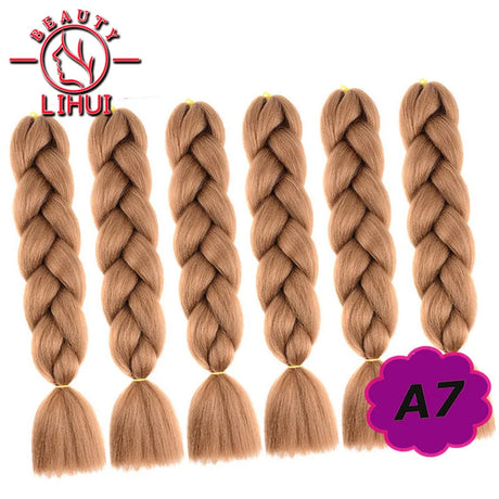 Synthetic Ombre Hair Jumbo Crochet Braiding Hair For Women Blonde Golden Green Brown Colorful Hair 6packs 24Inch 100G Wholesale