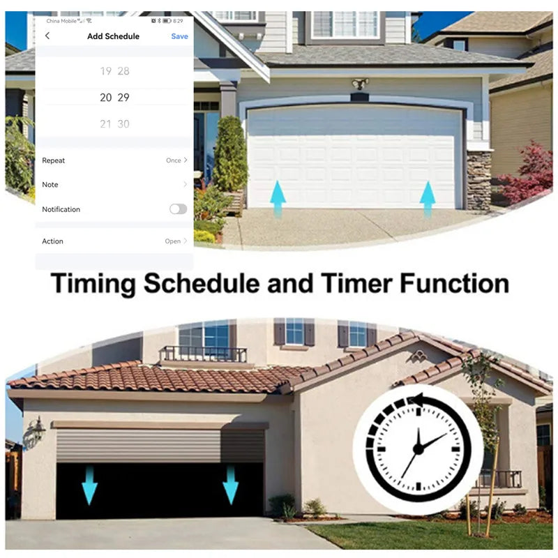 Tuya Smart Life ZigBee Garage Door Opener Controller App Remote Control Supports Alexa Google Home Zigbee2MQTT Gateway Needed