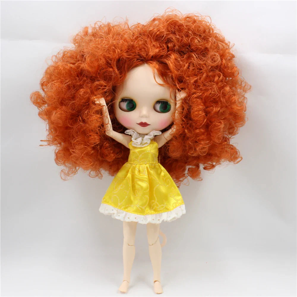 ICY DBS Blyth doll 1/6 bjd joint body white skin matte face dark skin shiny face curly hair afro hair toy 30cm