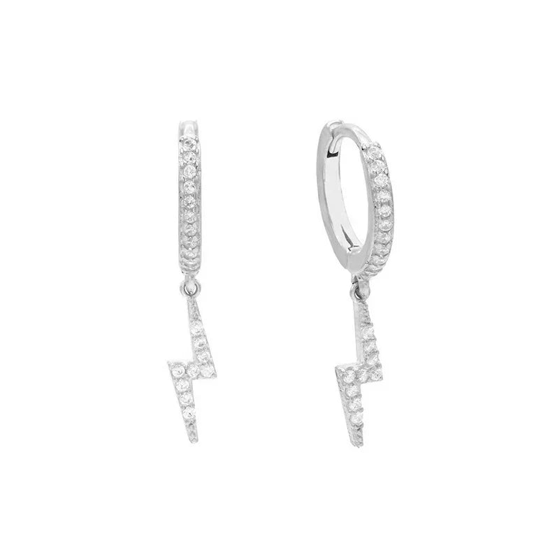 ROXI Ins Lock Star Cross Geometry Hoop Earrings for Women 925 Sterling Silver Crystal Earing Metal Huggie Earrings Jewelry Aros