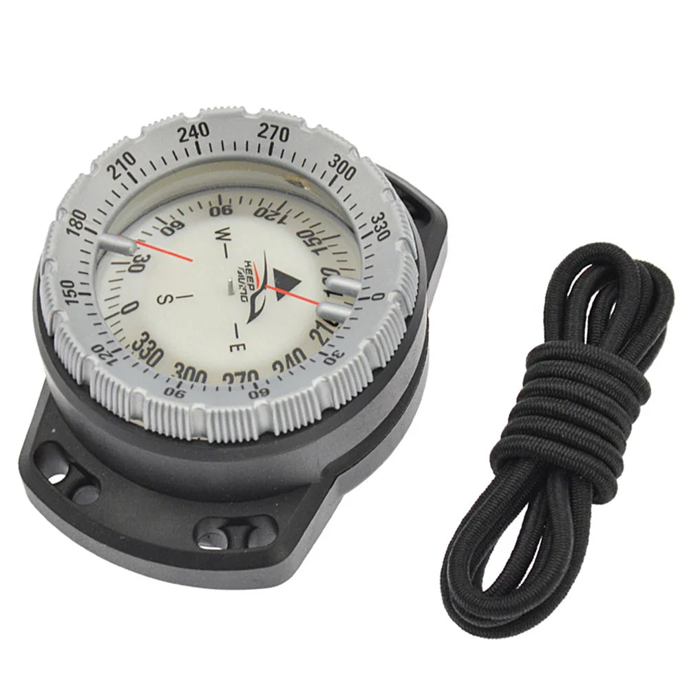 Multifunction Scuba Diving Compass Camping  Climbing Hiking Mini Carabiner Luminous Elastic Rope Waterproof Compass Watch