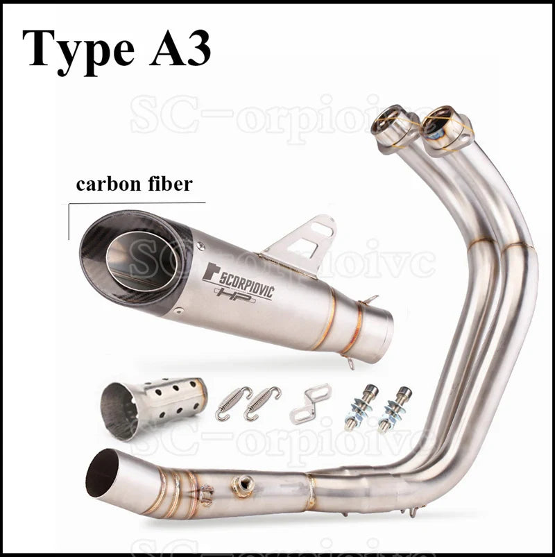 For Yamaha MT-07 FZ-07 Motorcross Exhaust Front Pipe Motorcycle Muffler System Modified Escape Moto Racing YZF MT07 FZ07 TRACER