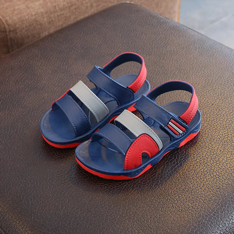 2019 New Summer Children Sandals for Boys Flat Beach Shoes Kids Sports Casual Student Leather Sandals Soft Non-slip Fashion Wild