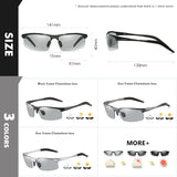 2023 Aluminum Rimless Photochromic Sunglasses Men Polarized Day Night Driving Glasses Chameleon Anti-Glare gafas de sol hombre