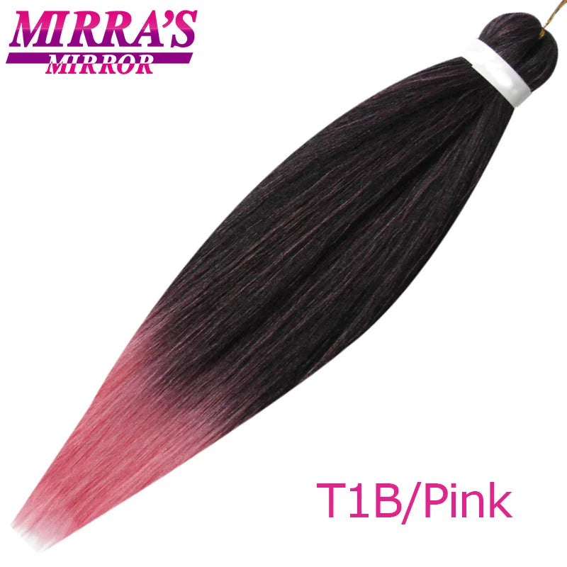 Braiding Hair Extensions Synthetic Hair for Braids Ombre Pre Stretched Jumbo Braids Hair Hot Water Setting Braid Mirra's Mirror