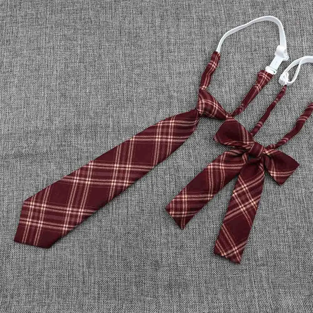 Hand-Made Necktie Bowtie Set High Quality Boy Girl School Suit Shirts Student Butterfly Striped Plaid 100%Cotton Accessory Trend