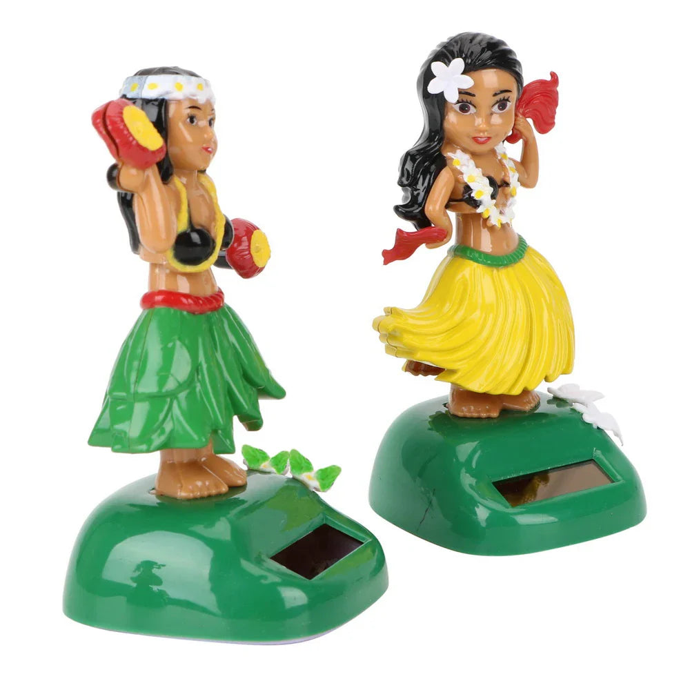 Solar Powered Shaking Head Toy Hula Auto Interior Dashboard Decoration Hawaii Girl Car Ornaments