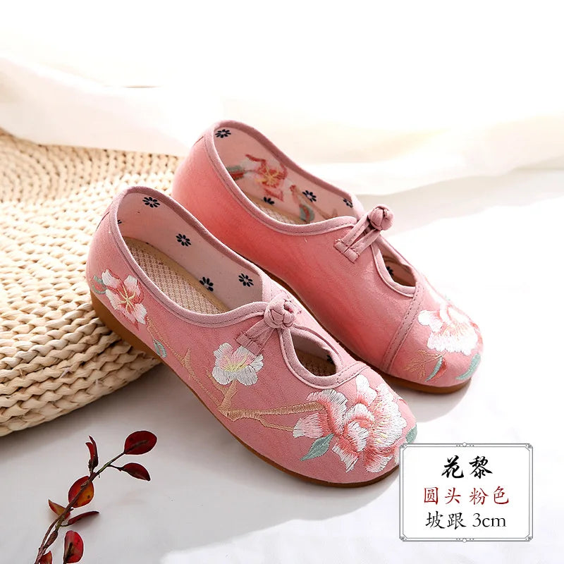 comemore Jacquard Embroidered Women Soft Bottom Ballet Flats Elegant Ladies Casual Strap Ballerinas Chinese Style Cotton Shoes