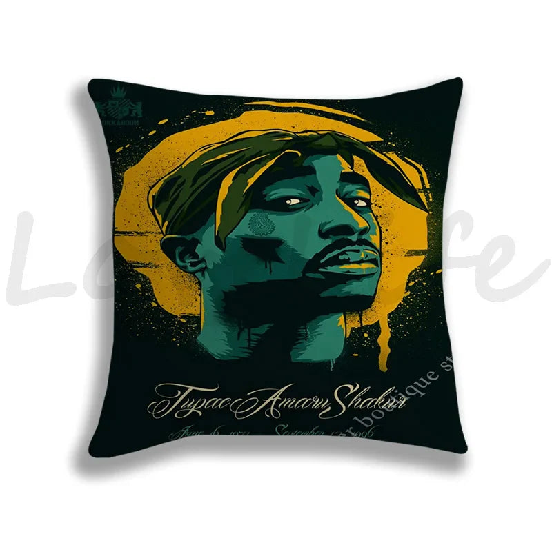 Rapper 2Pac Tupac Printing Pillows Covers Cool Pillow Case Baby Cushion Cover Case On The Pillow Pillowcase For Children 45x45