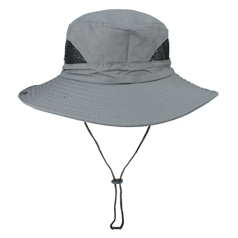 New Outdoor Men Hats Fishing Cap Solid Color Wide Brim Anti-uv Beach Sun Caps Women Bucket Hat Summer Autumn Hiking Camping