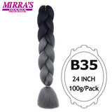 Jumbo Braiding Hair Extensions 24inch Ombre Hair For Braids 5Pcs Box Braid Yaki Texture Synthetic Fiber Fake Hair Mirra’s Mirror