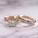 Charm Couple Rings Men Stainless Steel Rings Rhinestones Zircon Women Wedding Band Rings Set Valentine Day Jewelry