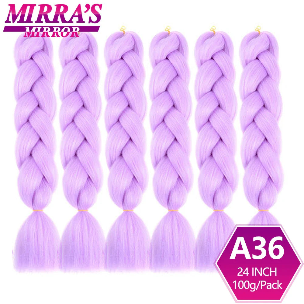 6 Bundles Jumbo Braiding Hair Extensions 24 Inch Synthetic Hair Braids for DIY Box Twist Crochet Hair Wholesale Drop Shipping