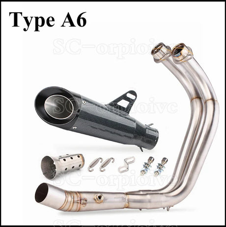 For Yamaha MT-07 FZ-07 Motorcross Exhaust Front Pipe Motorcycle Muffler System Modified Escape Moto Racing YZF MT07 FZ07 TRACER