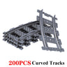 MOC City Train Track Straight Curve Soft Track Set Building Block Railway Electric Train Accessories Toys For Boys