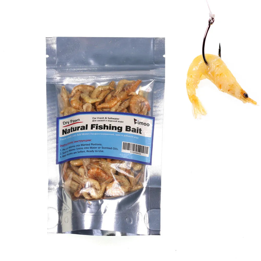 Carp Fishing Bait Pet Fish Hook Bait Freeze Dried Fishing Pawn Freshwater Shrimps for Winter Saltwater Fishing Makerel