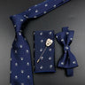 Fashion Men's Skull Tie Set New Design 8cm Polyester Suit Collar Bowtie Handkerchief Trendy Mask Brooch Luxury Wedding Accessory