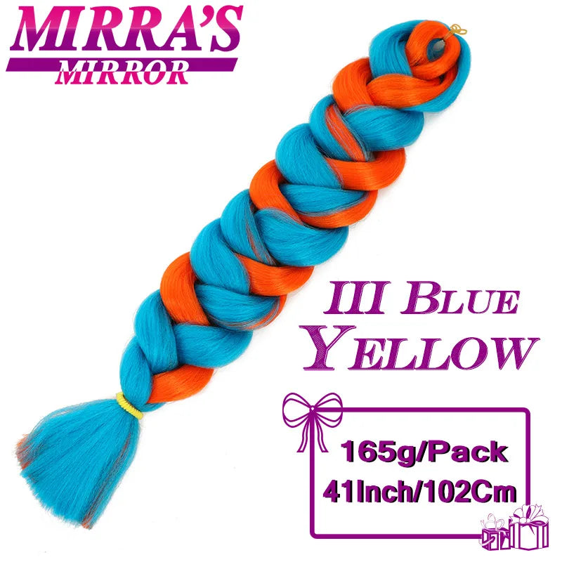 82 Inch Jumbo Box Braids Extensions Afro Synthetic Braiding Hair Ombre Hair for Twist Braid Support Wholesale Mirra’s Mirror