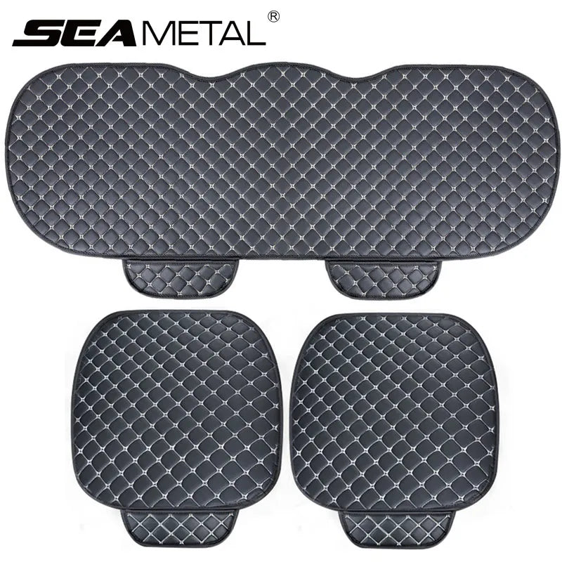 SEAMETAL Universal Car Seat Covers Pu Leather Car Seat Protector Four Seasons Car Seat Cushion Chair Carpet Pad Auto Accessories