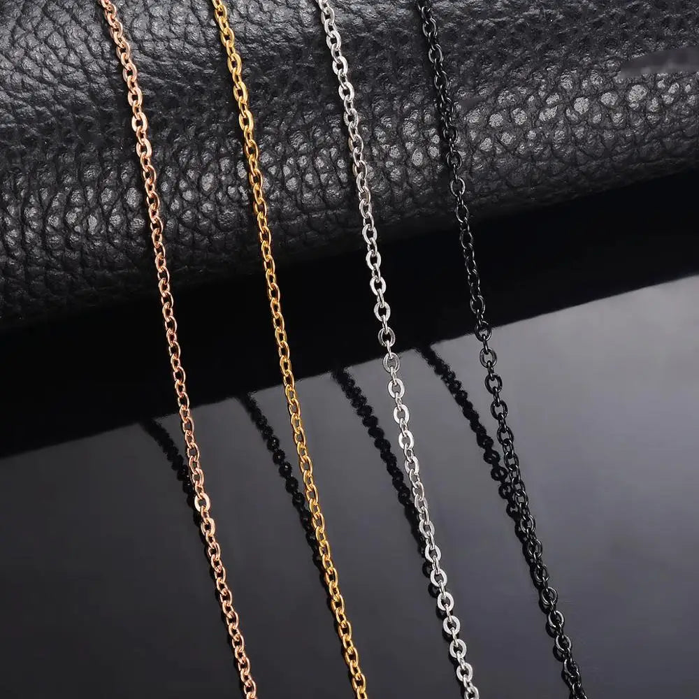 Wholesale 10pcs/lot Chains Necklace 1.5/2/2.5/3mm Width Men Women Stainless Steel Link O Chain Necklaces For Jewelry