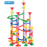 Marble Run Race Track Building Blocks Kids 3D Maze Ball Roll Toy DIY Marble Run Race Coaster Set 80/105/109/133pc Christmas Gift