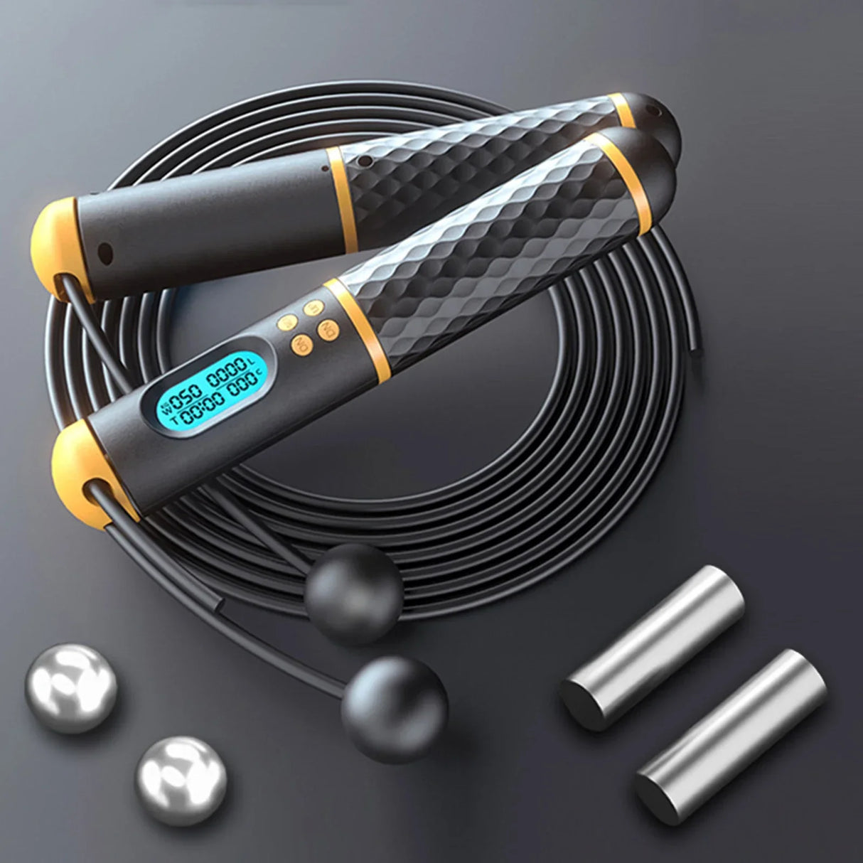 2-in-1 Jump Rope Intelligent Cordless Skipping Rope Digital Counter Gym Rope Weight Loss Training Speed Rope For Fitness Workout