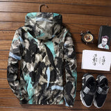 Plus Size S-7XL Men's Casual Camouflage Hoodie Jacket 2019 Summer Ultra Light Rainproof Waterproof Windbreaker Coat Male Outwear