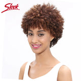 Sleek Natural Brazilian Afro Kinky Curly Human Hair Wigs F1B/33 Red 99J Short Machine Made Remy Human Hair Wigs For Black Women