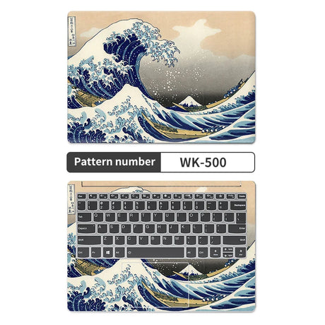 Universal Sea Wave Laptop Cover Sticker Skins Notebook Stickers 2pcs Decal 12"/13"/14"/15"/17"for Macbook /Lenovo/Asus/Hp/Acer