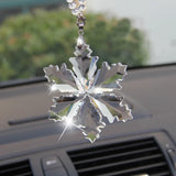 Transparent Crystal Snowflakes Car Pendant Decoration Ornaments Sun Catcher Snowflake Hanging Trim Accessories Christmas Gifts