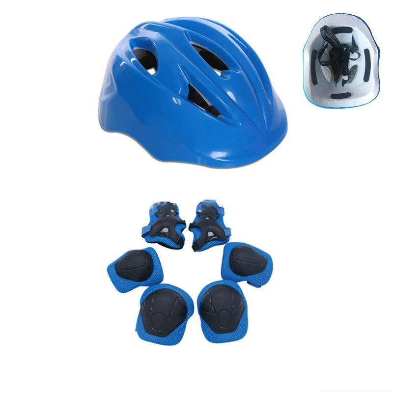 7Pcs/set Kids Boy Girl Safety Helmet Knee Elbow Pad Sets Children Cycling Skate Bicycle Helmet Protection Safety Guard