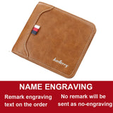 2021 Men Wallets Free Name Customized Card Holder High Quality Male Purse PU Leather Coin Holder Men Wallets Carteria