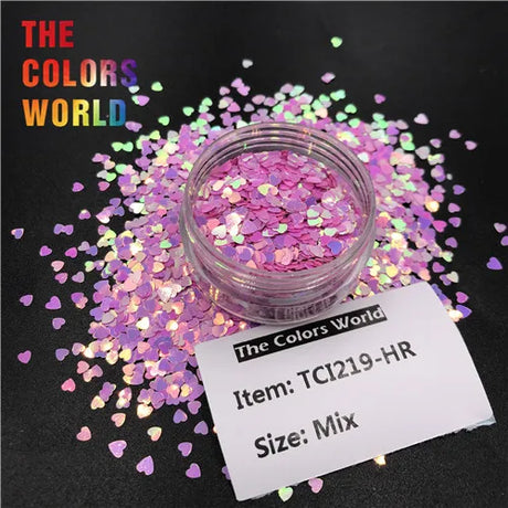 TCT-065 Heart Shape Mix Size Nail Glitter Corazón Nail Art Decoration Nail DIY Decoration Valentine's Day Decoration  Body Art