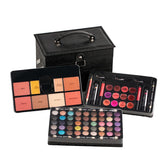 Black Cross Pattern Portable Professional 45 Color Eye Shadow Lip Enamel Blush Makeup Foundation Makeup Powder Set Eye Shadow