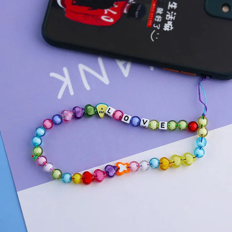 New Mobile Phone Chains Strap Lanyard Colorful Pearl Soft Pottery Rope Cell Phone Case Hanging Cord for Women Wholesale