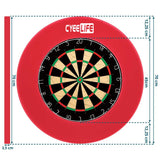 CyeeLife 18in PU Dart board Surround,Dartboard Backboard(One Piece not EVA 4 Pieces) 3.5cm thickness Black/Red