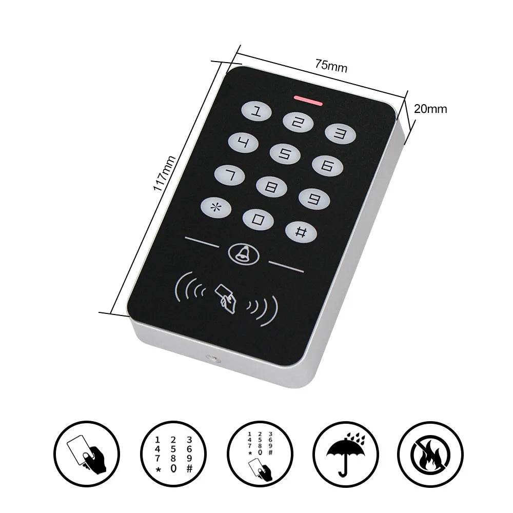 OBO Hands Door Access Control System Kit RFID Keypad + Power Supply + Electric 180KG Magnetic Lock Strike Door Locks for Home