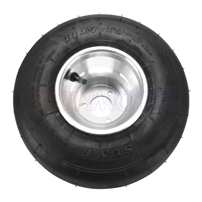 Go Kart Tire Front Wheel 10x4.50-5 Rear Wheel 11x7.10-5 Drift Go Kart Vacuum Tire with aluminum rim