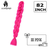 41Inch 165g Jumbo Braiding Hair Long Synthetic Crochet Hair Extensions Red Yellow Blue Pink One piece Hair for Braids