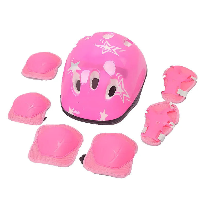 7Pcs/set Kids Boy Girl Safety Helmet Knee Elbow Pad Sets Children Cycling Skate Bicycle Helmet Protection Safety Guard