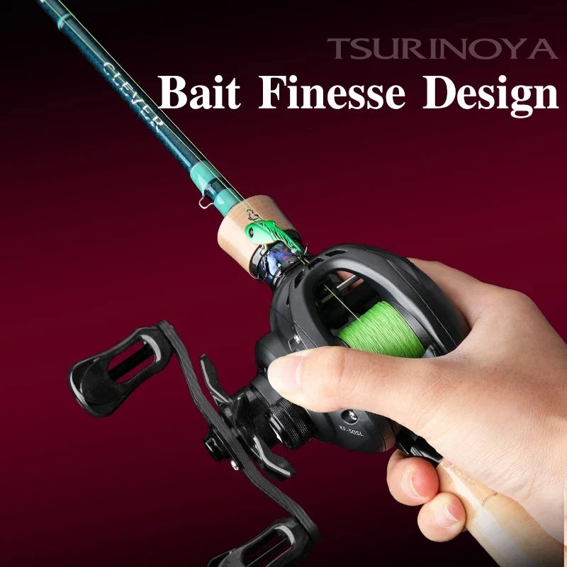 TSURINOYA Baitcasting Reel Coil Ultra Light 135g BFS 6.1g Spool Bait Finesse Dark Wolf KF50S Shallow Spool Free Shipping Gear